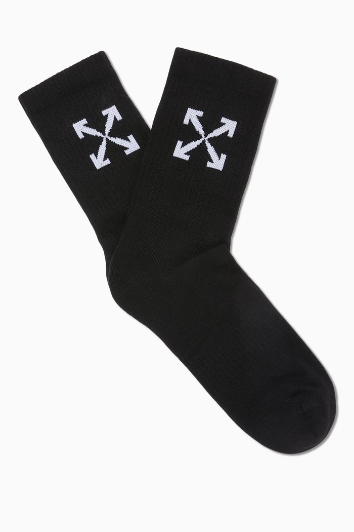 

Arrows High Socks in Cotton, Black