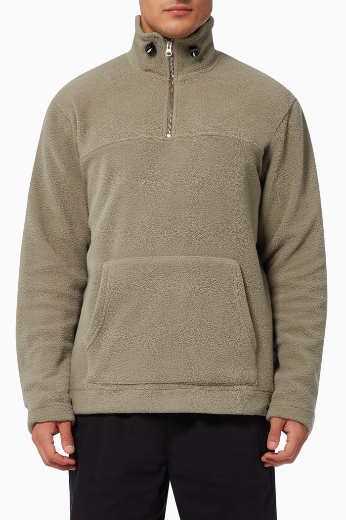 

Half-zip Sweatshirt in Recycled Fleece, Green