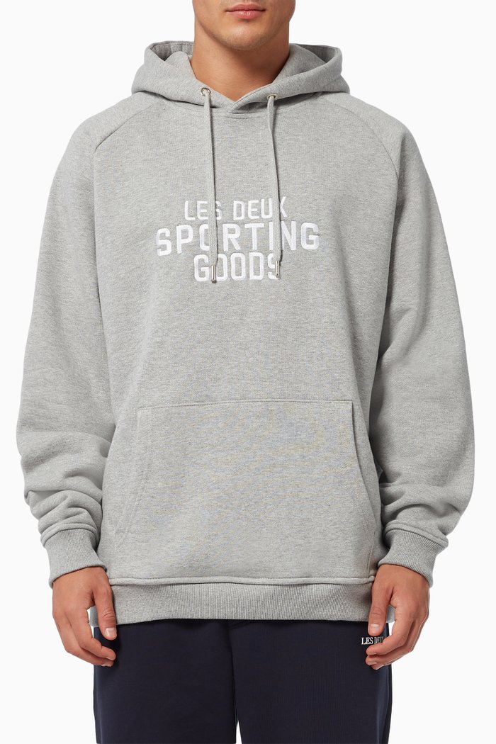 Sporting Goods Hoodie in Cotton Jersey, Grey