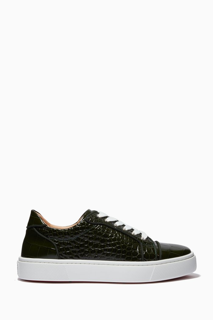 

Vieirissima Orlato Sneakers in Alligator Embossed Leather, Green