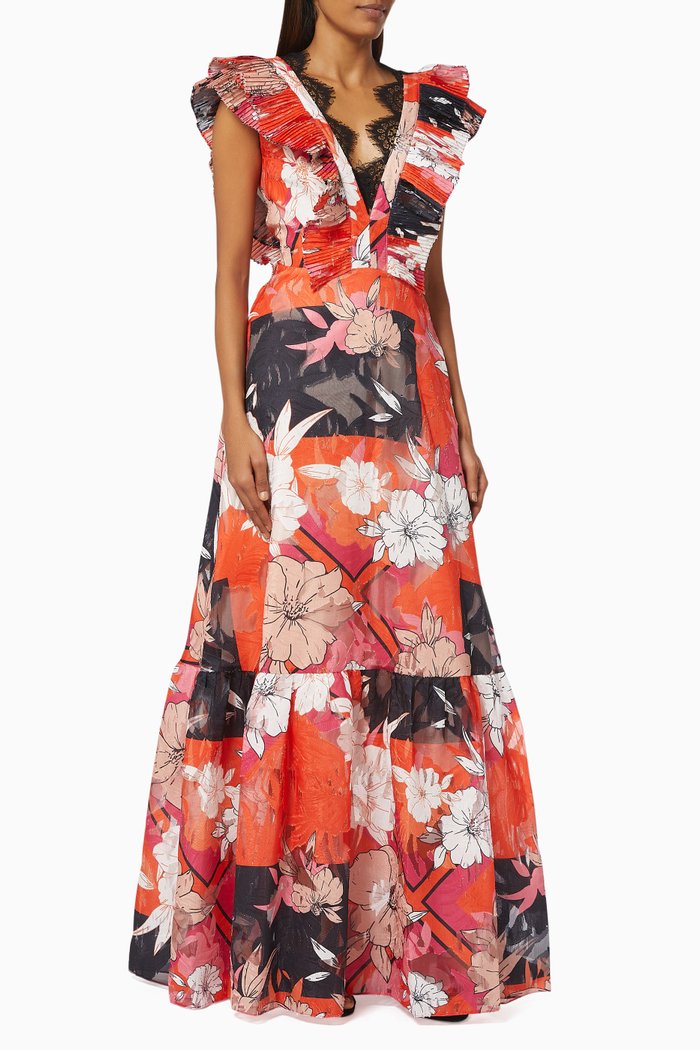 

Maxi Dress in Jacquard, Multicolour