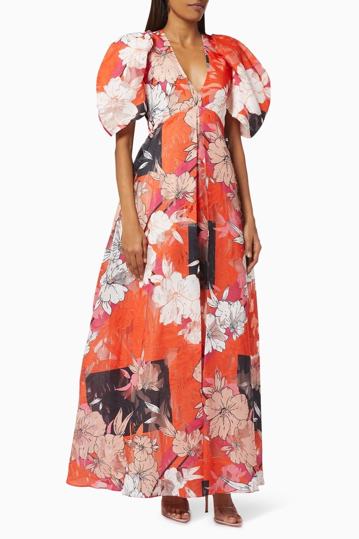 

Maxi Dress in Jacquard, Multicolour