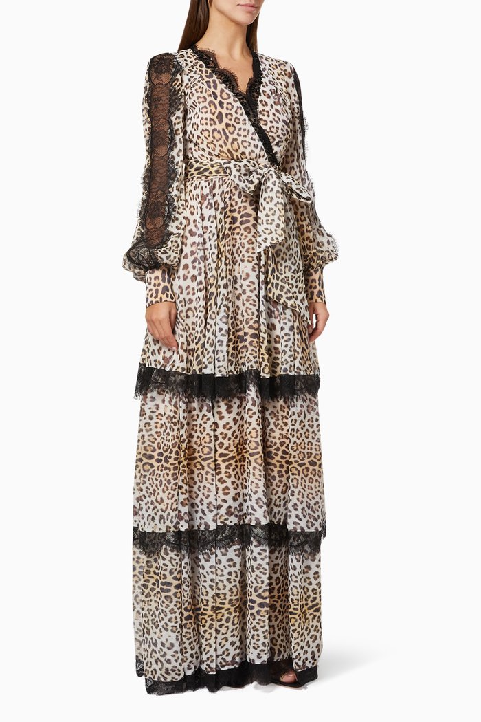 

Maxi Dress in Leopard Chiffon, Neutral