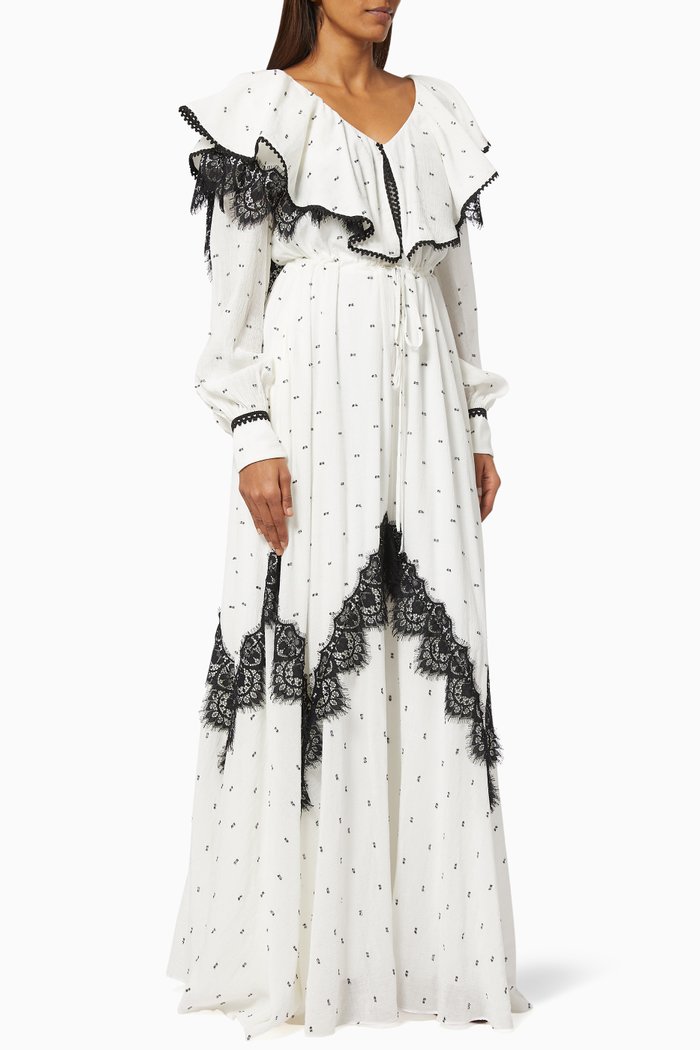 

Maxi Dress in Viscose Blend Chiffon, Black