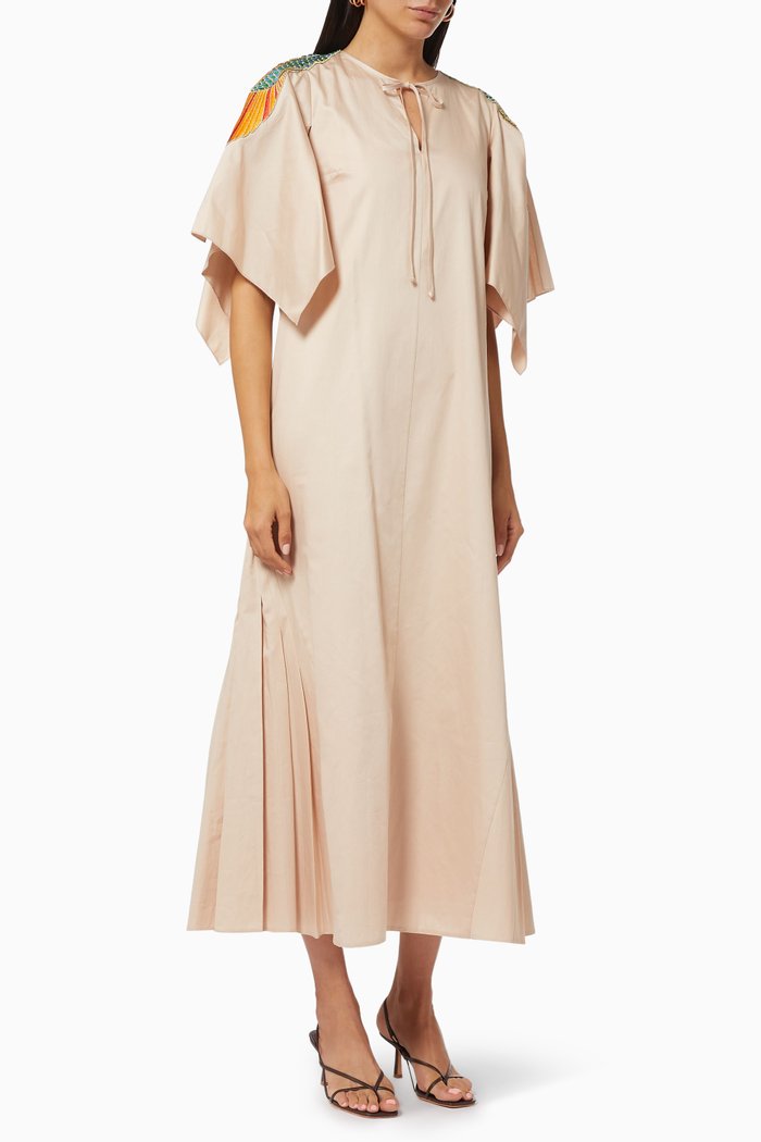 

Midi Dress in Cotton Poplin, Neutral
