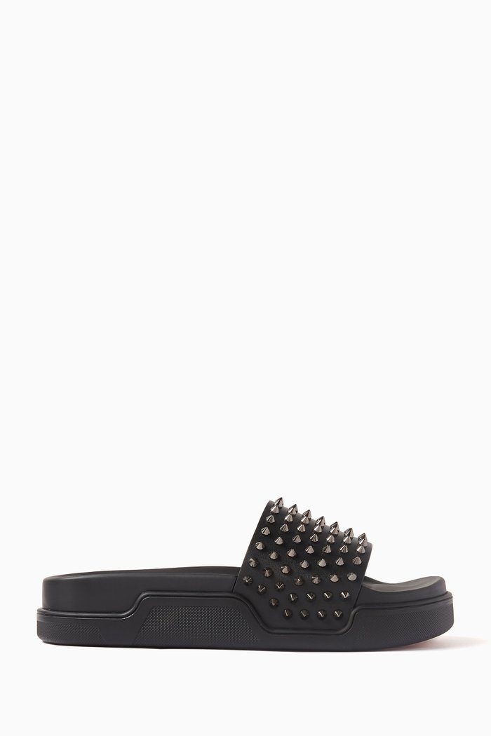 

Pool Fun Mules in Leather, Black