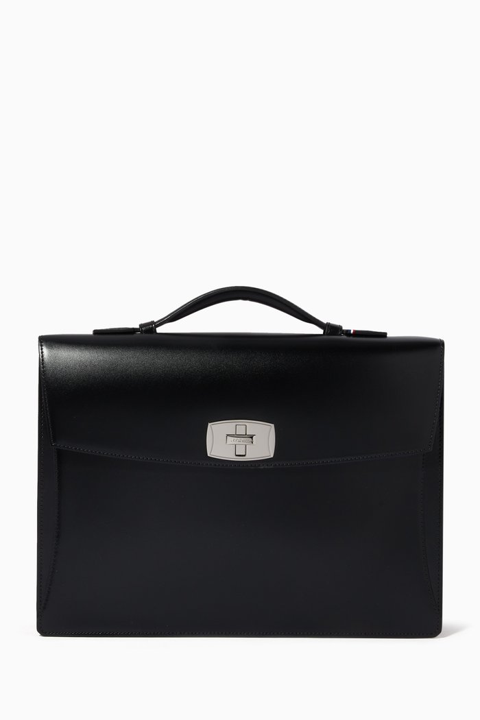 

Tourniquet Briefcase in Leather, Black