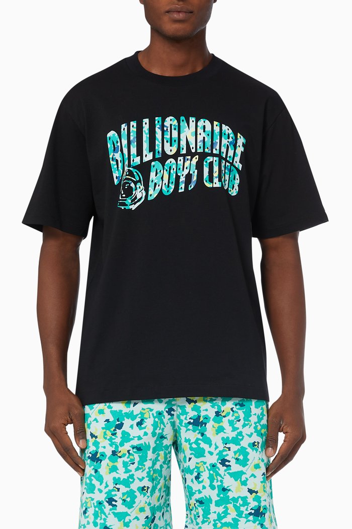 

Camo Arch Logo T-shirt in Jersey Cotton, Black