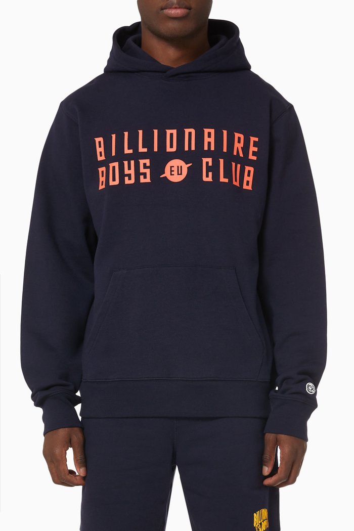 

EU Logo Hoodie in Cotton Fleece, Blue
