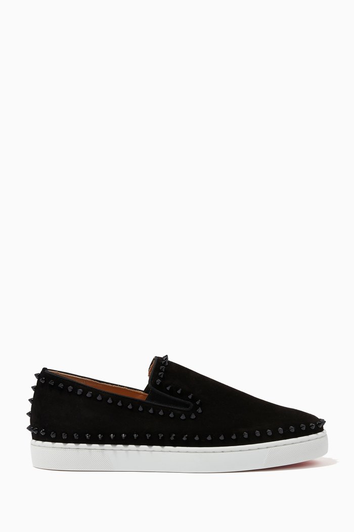 

Pik Boat Shoes in Suede, Black