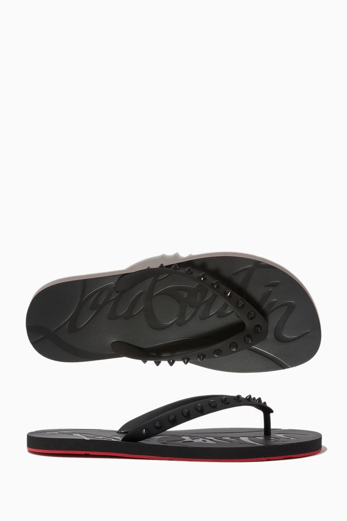 Loubi Flip Flops in Rubber, Black