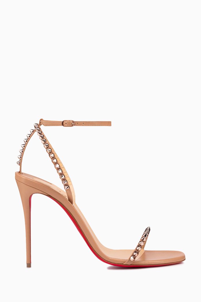 

So Me 100 Studded Sandals in Leather, Neutral