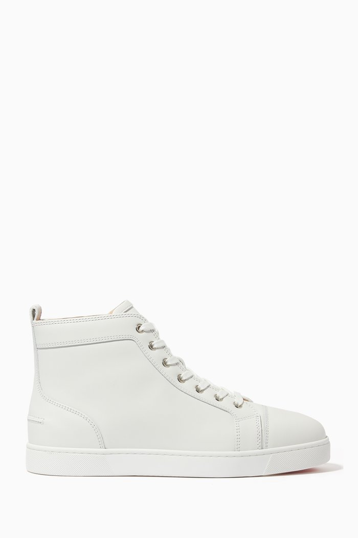 Louis High-top Sneakers in Calf Leather, White