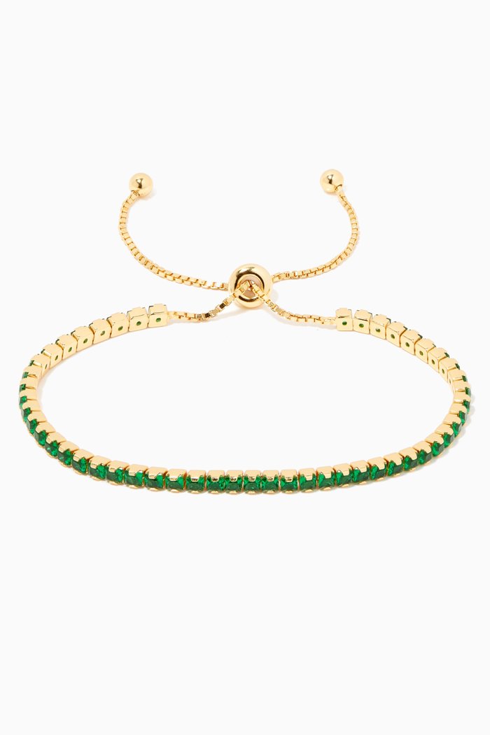 

Pavé Bolo Tennis Bracelet, Green