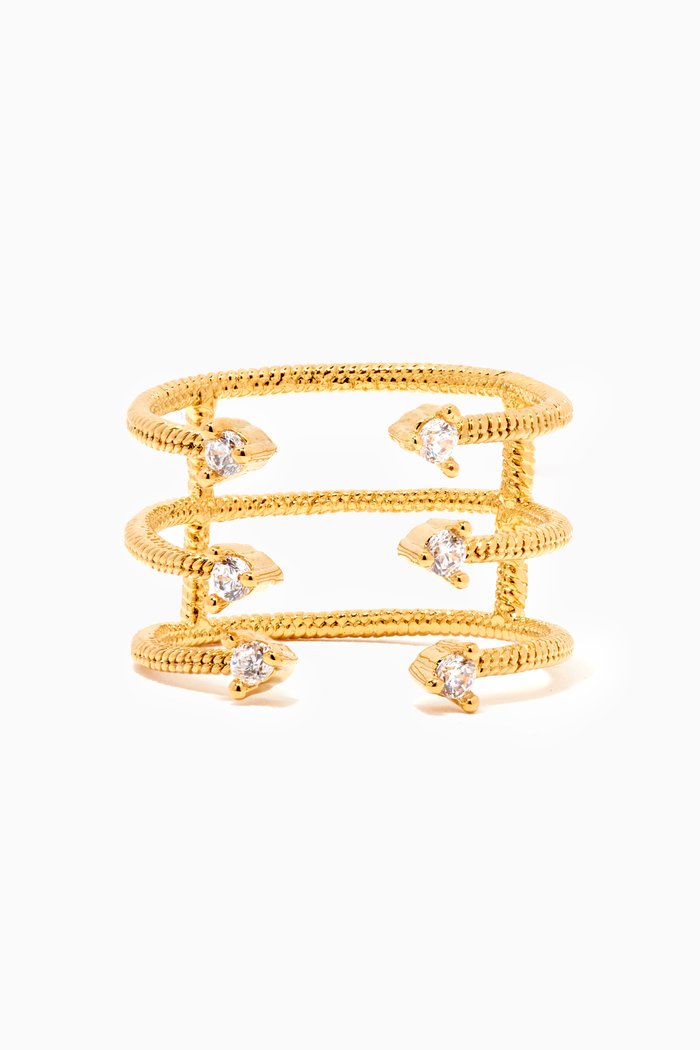 

Three Tier Open Ring, Gold