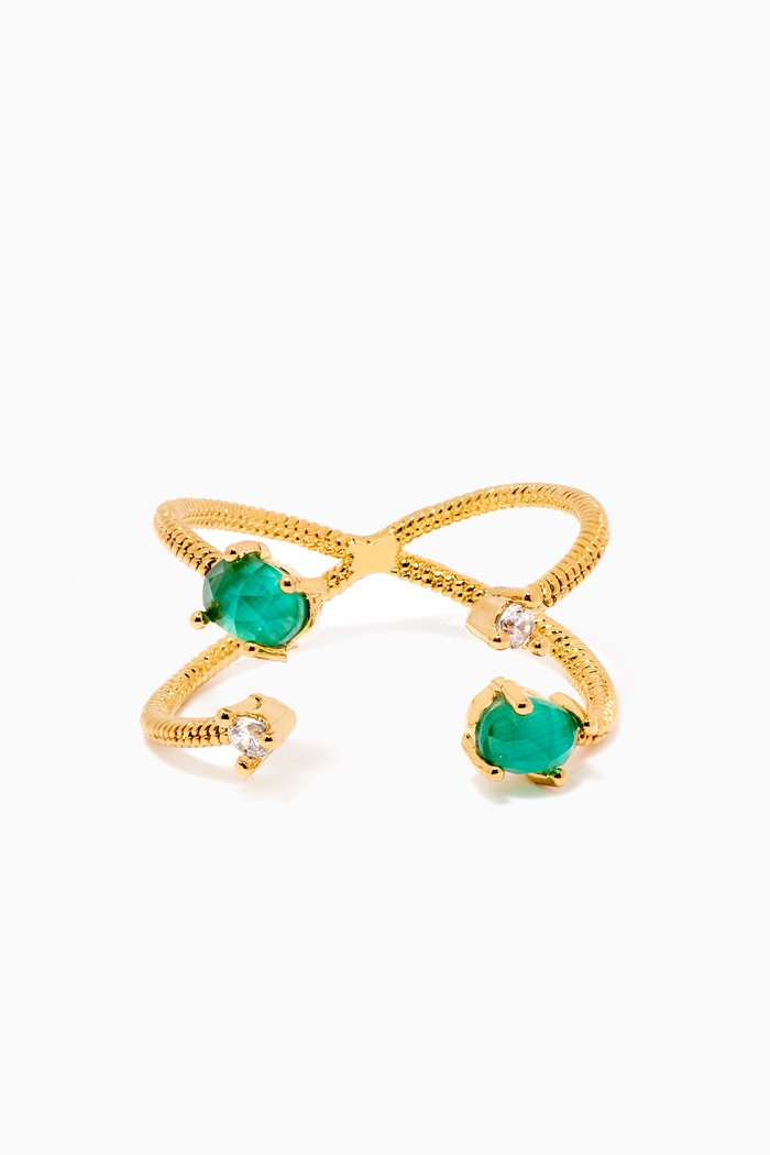 

Pavé Open Ring, Green