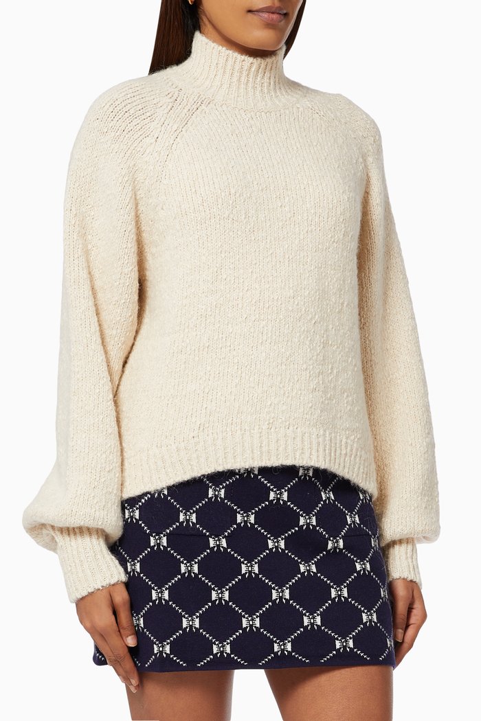 

Oversized Matalia Sweater in Wool, White