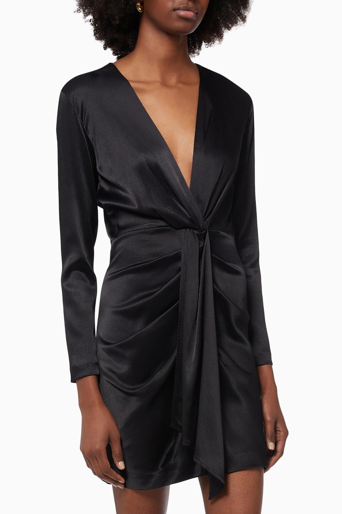 

Roseanne Dress in Satin, Black