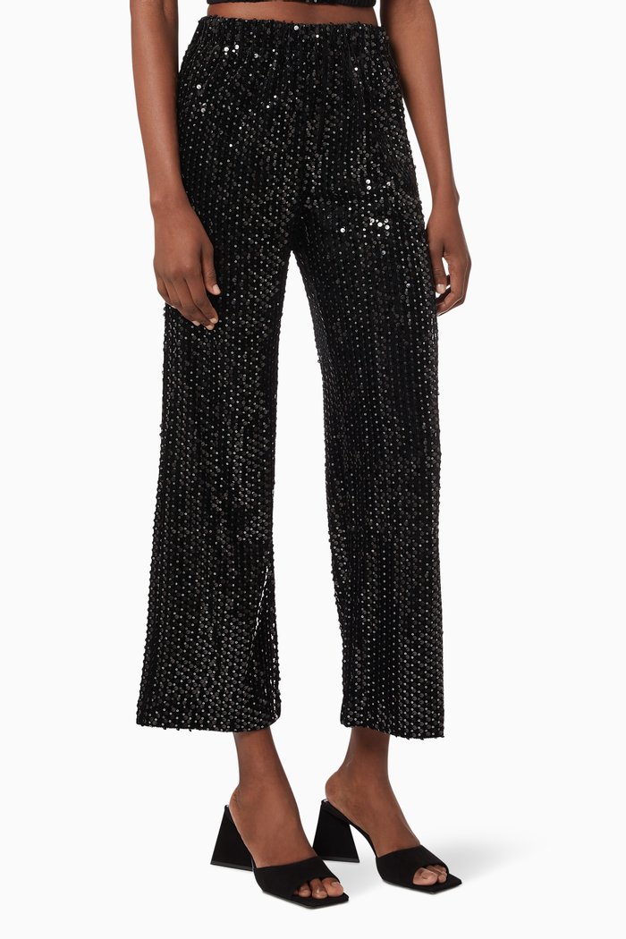 

Passul Embellished Straight-leg Pants, Black