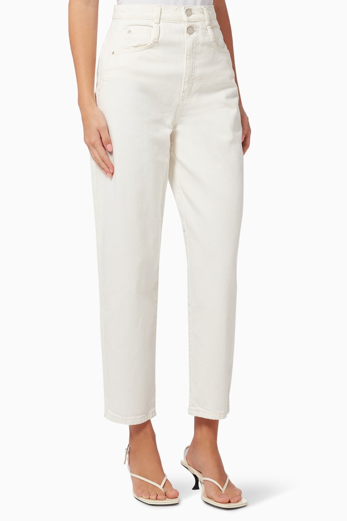 

Papillota Mom Jeans in Organic Cotton, White