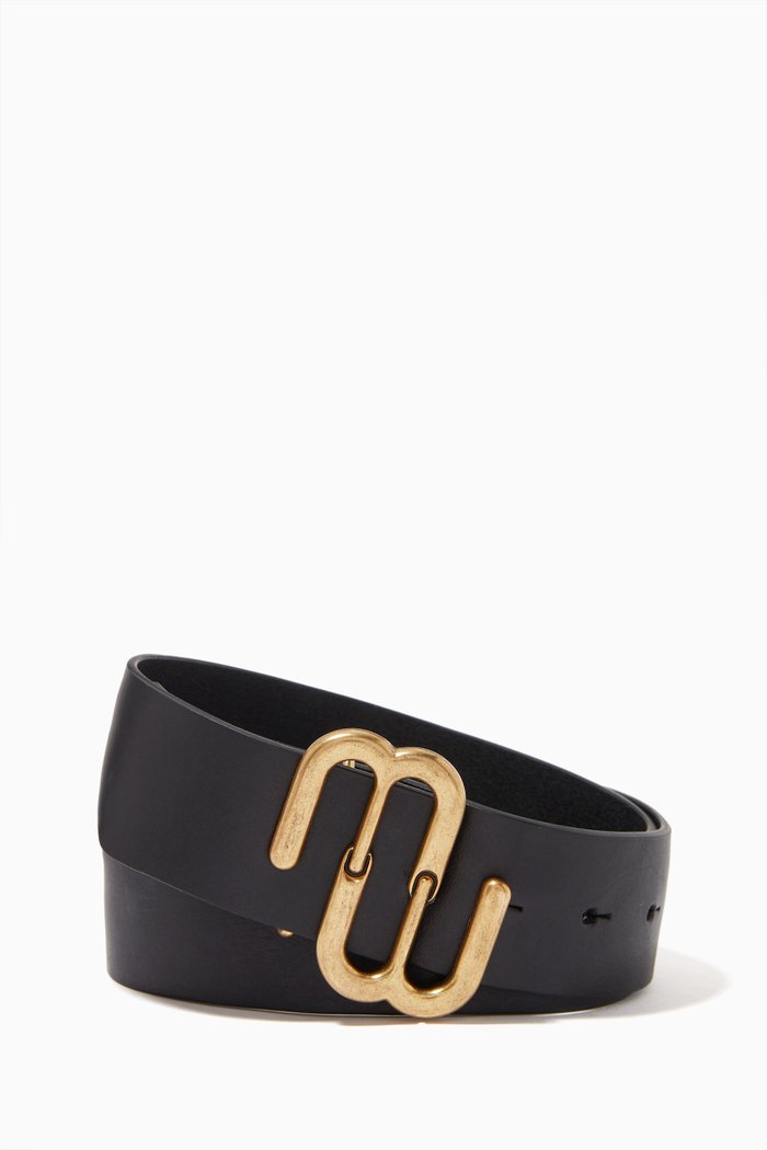 

Double M Belt in Leather, Black