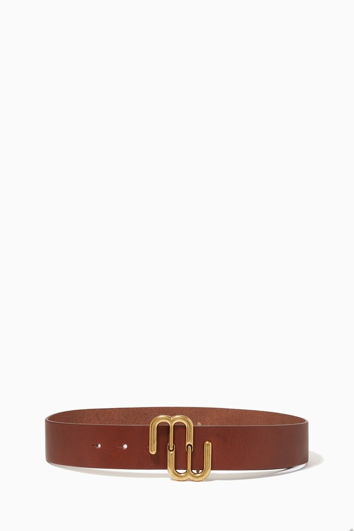 

Double M Belt in Leather, Brown