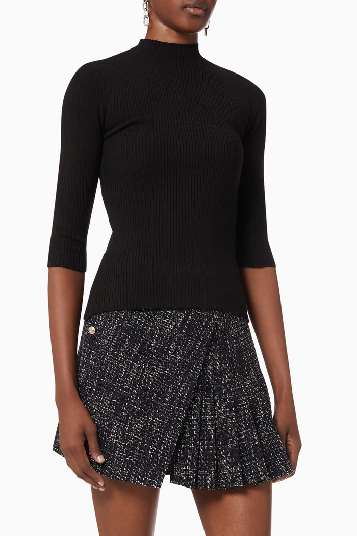 Manuelle Pullover with Piercings, Black
