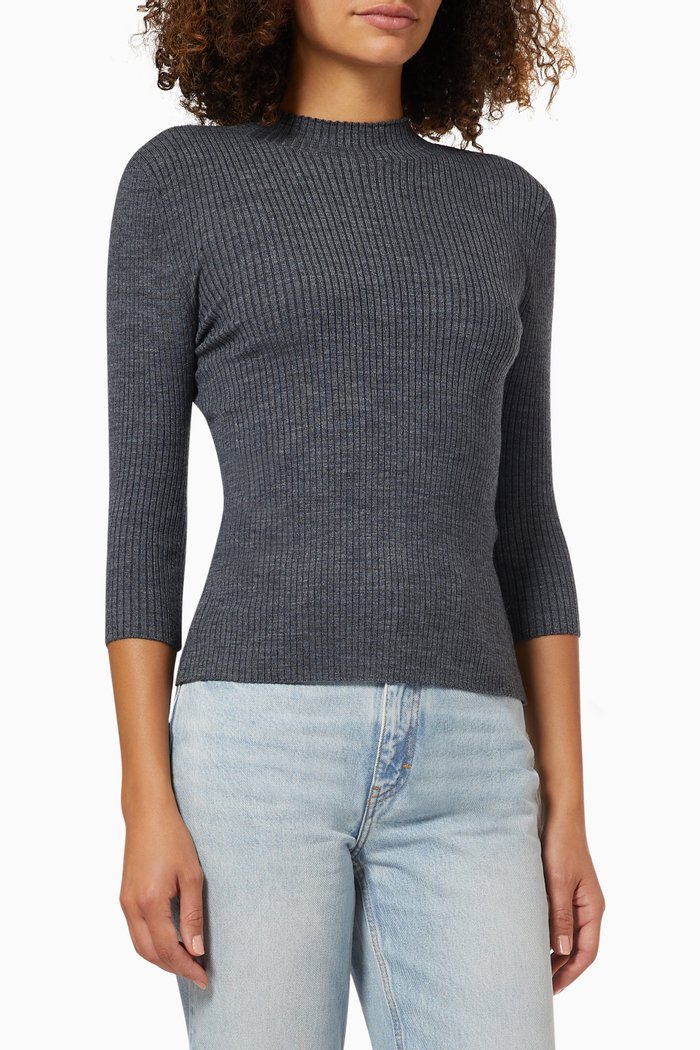 

Manuelle Collar Pullover with Piercings, Grey
