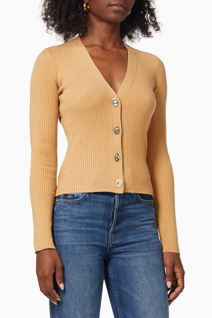 

Mimosal Pullover in Ribbed Wool, Brown