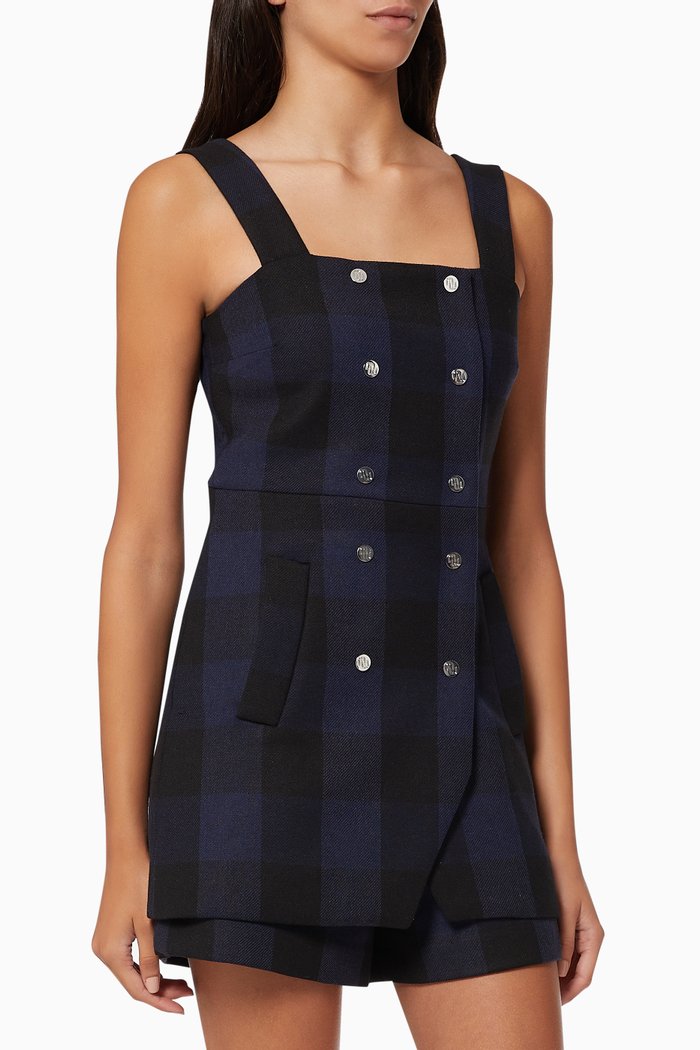 

Ipyan Checked Trompe L’œil Playsuit, Green