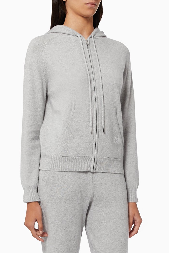 

Hoodie in Cashmere Wool, Grey