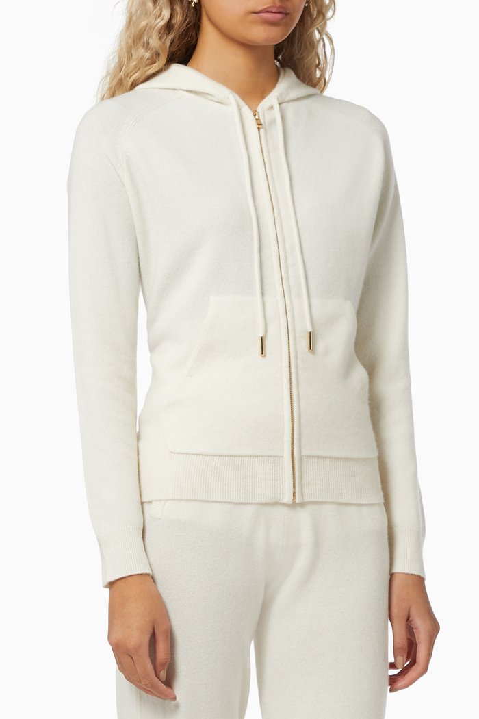 

Hoodie in Cashmere Wool, White