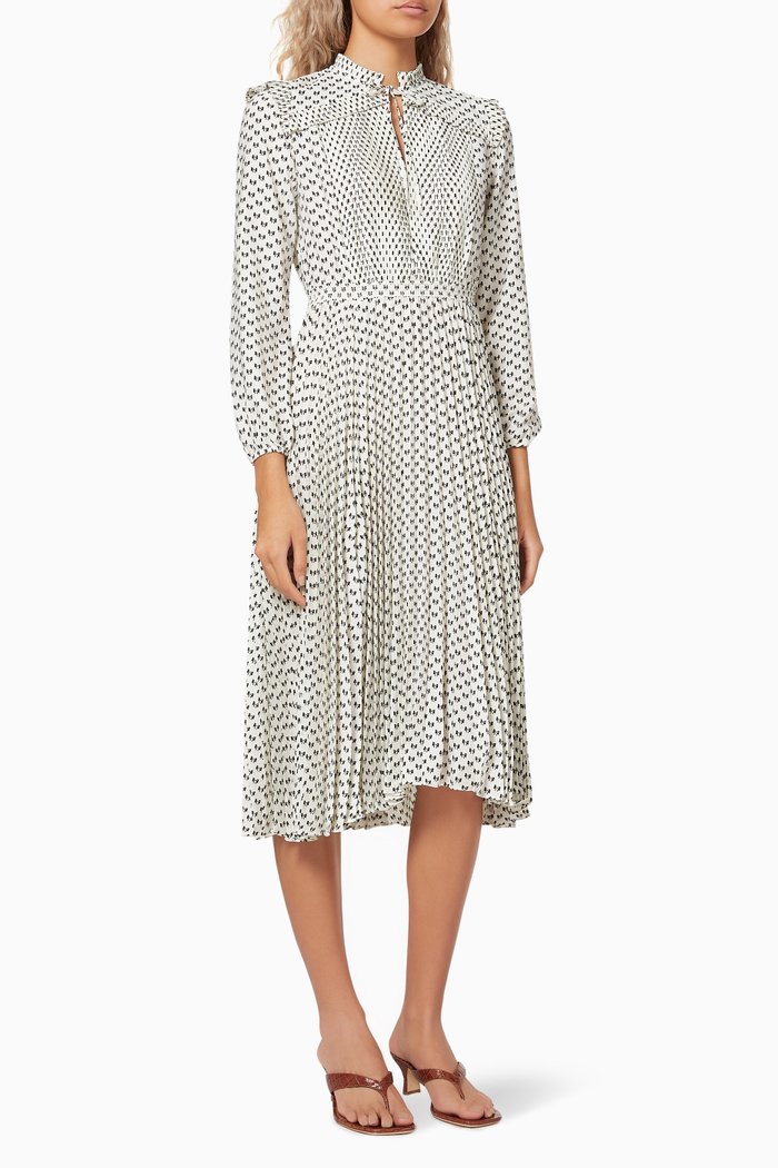 

Ripletta Bow Print Midi Dress, White