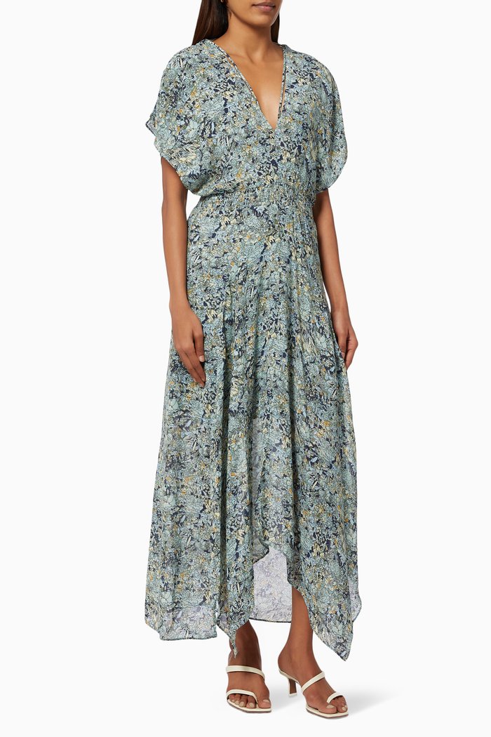 

Rachelli Printed Scarf Dress in Chiffon, Green