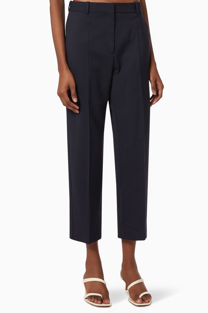 

Pili Straight-cut Tailored Pants in Recycled Polyester, Green