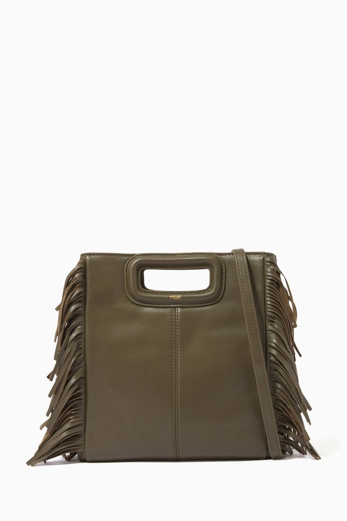 

M Bag in Croc-embossed Leather, Brown
