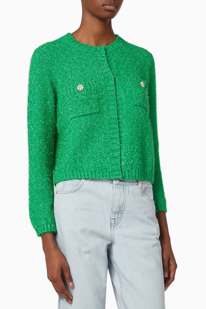 

Marguerite Fancy Knit Cardigan, Green