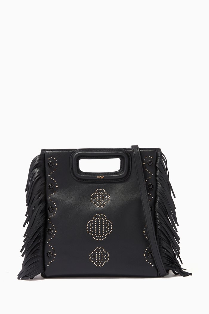 

Mapistone M Stud-embossed Bag in Leather, Black