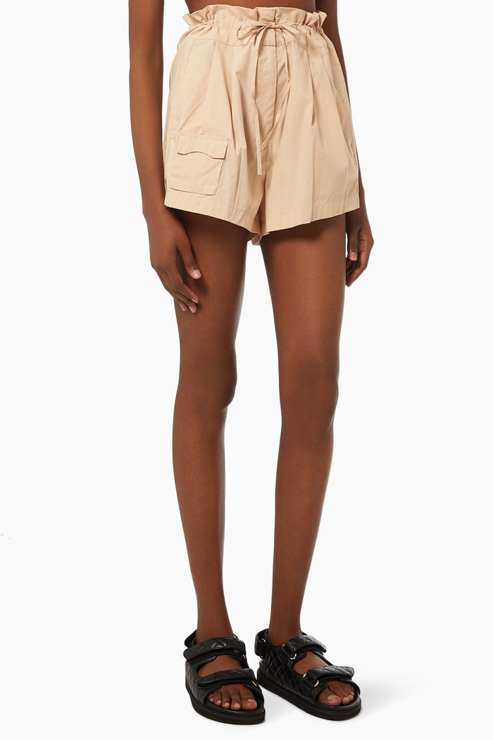 

Paperbag Shorts in Cotton, Pink