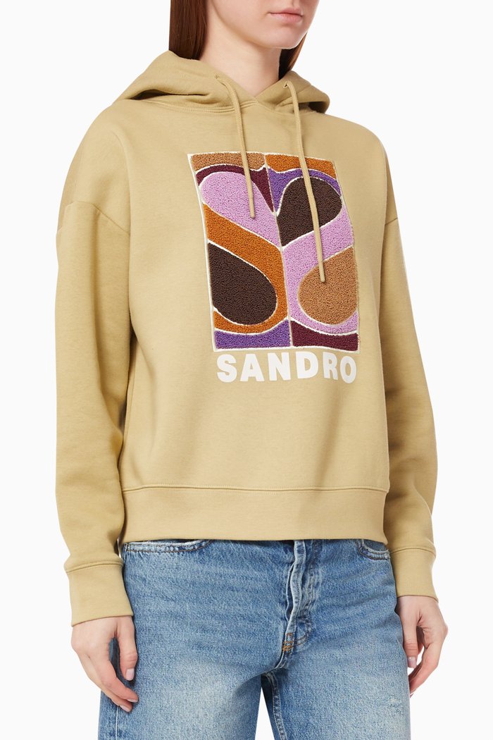 

Fleece Logo Hoodie in Cotton Blend, Blue