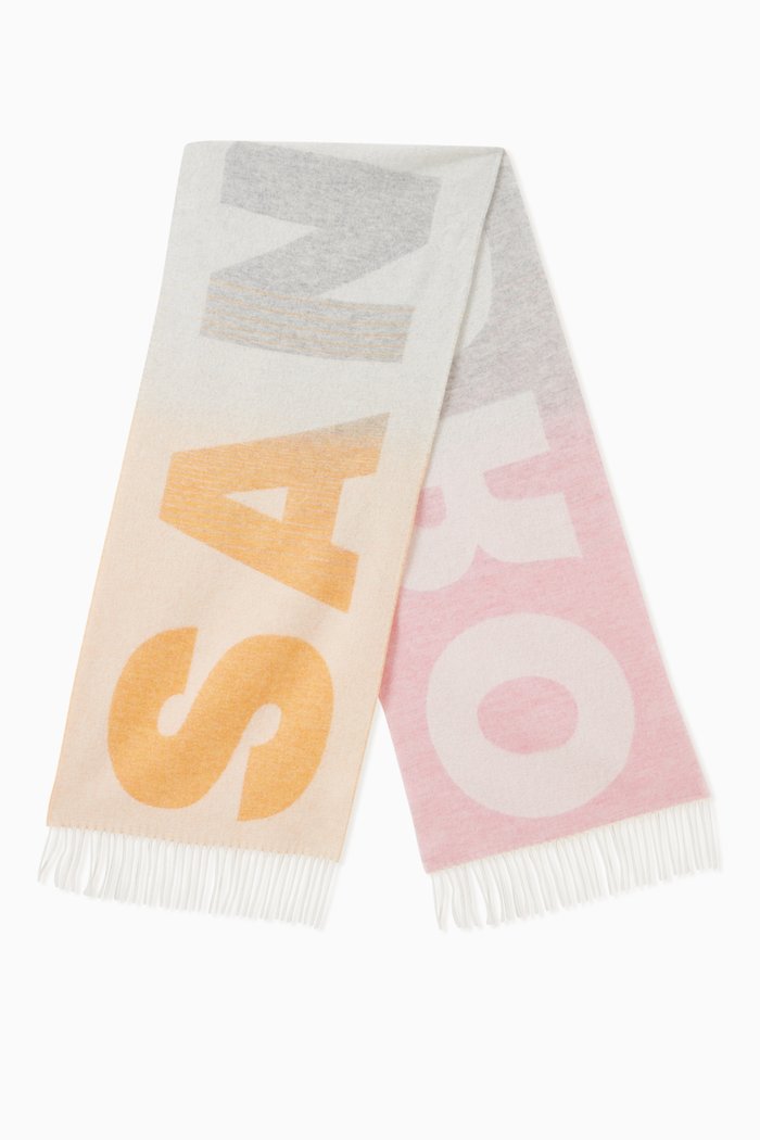 

Macro Logo Scarf in Wool Blend, Multicolour