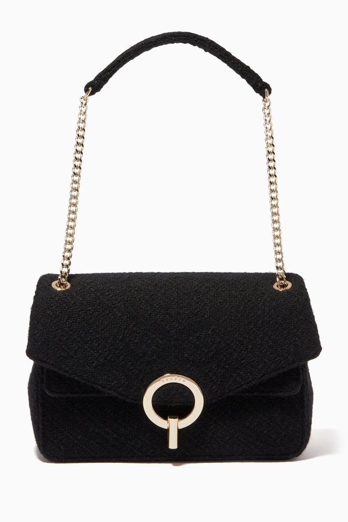 

Yza Shoulder Bag in Wool Jacquard, Black