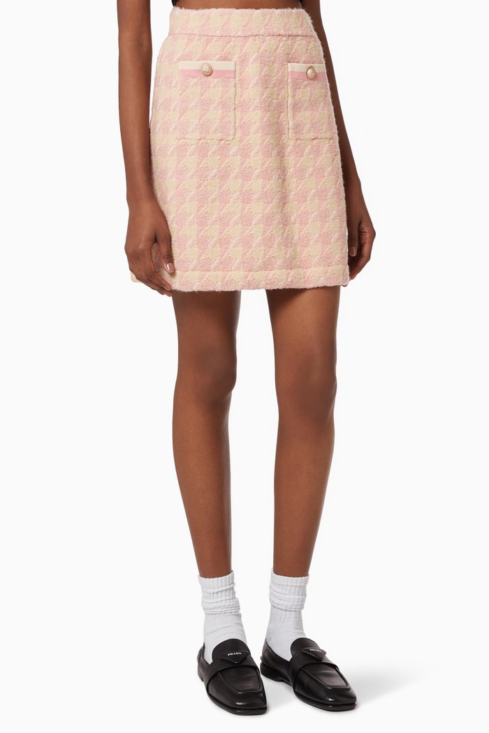 Mini Skirt in Tweed, Pink