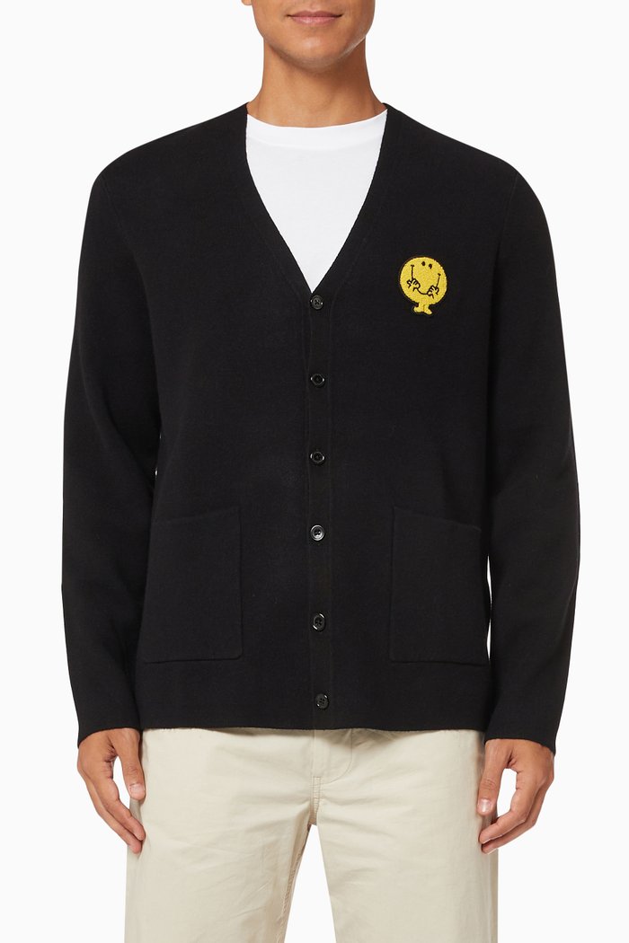Mr. Men Cardigan in Knit, Black