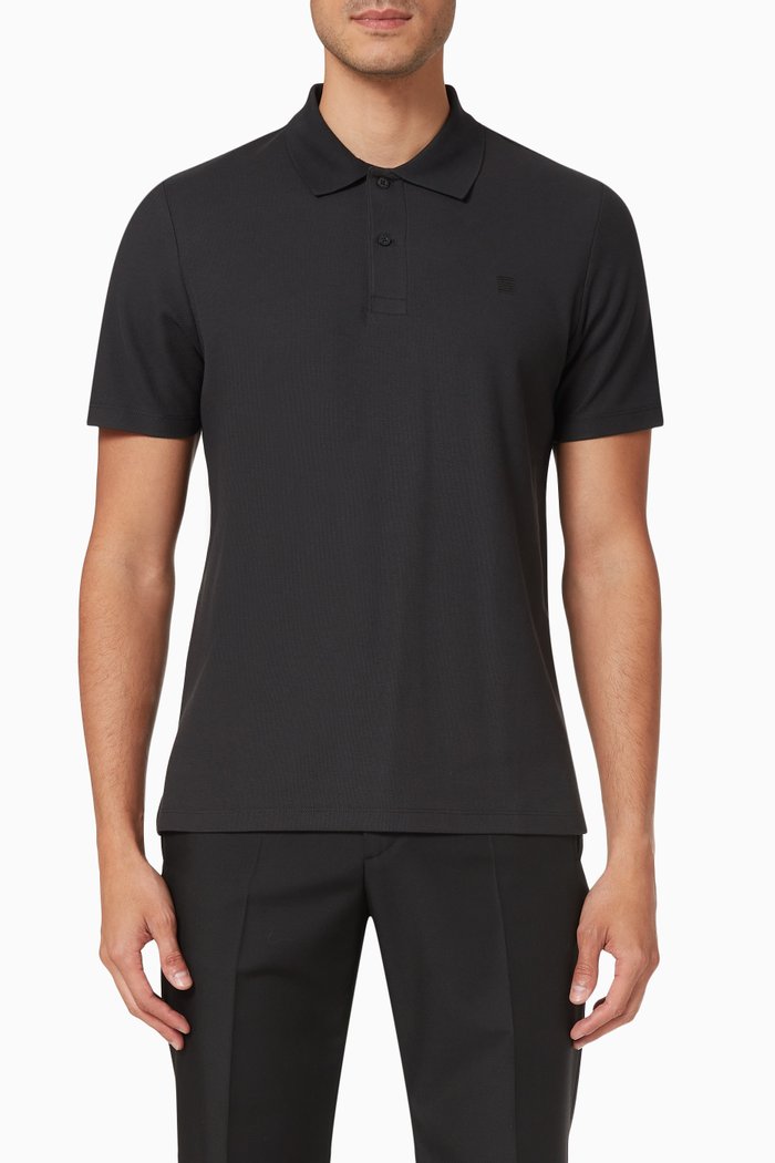 

Polo Shirt in Cotton Piqué, Black