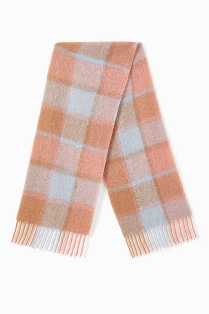 

Checked Scarf in Alpaca Wool, Blue