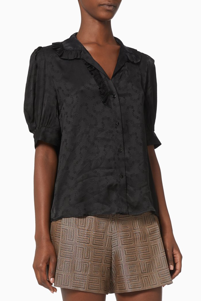 

Estelle Top in Viscose Jacquard, Black
