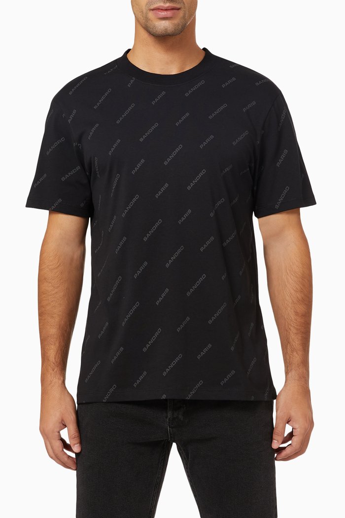 

Diagonal Logo T-shirt in Cotton, Black