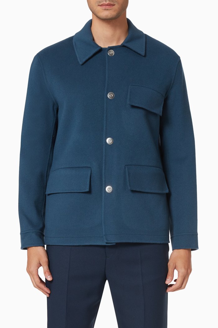 

Jacket in Double-faced Wool, Blue