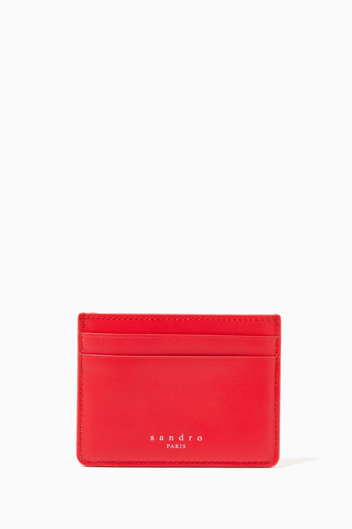 

Cardholder in Printed Leather, Red